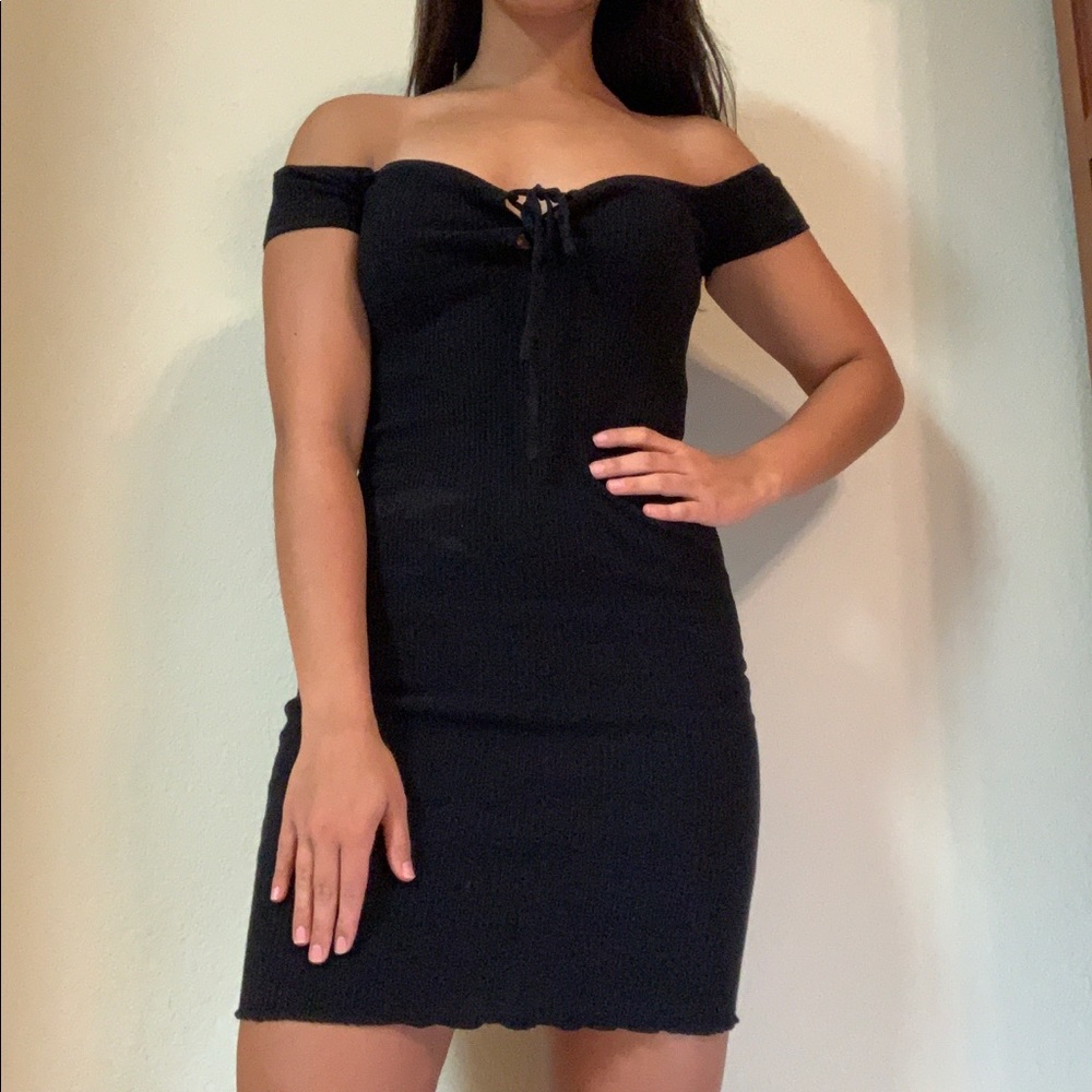Urban Outfitters Black Lace Up Bodycon Dress